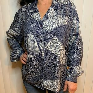 Paisley Button Down Blouse